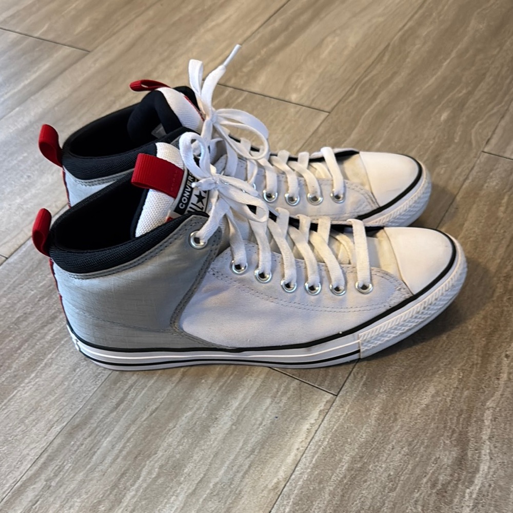Converse White and Gray High-Top Sneakers Men and Women’s